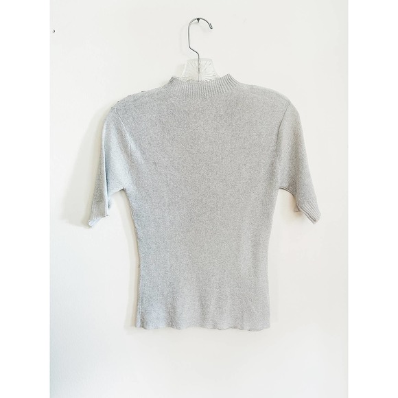 Silver SS Mock‎ Neck Knit Top - Picture 5 of 5